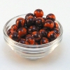 Beads - orange and maroon, round