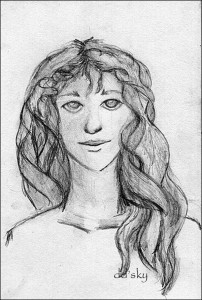 Lyssa \"Lyssa\", pencil sketch from practice journal