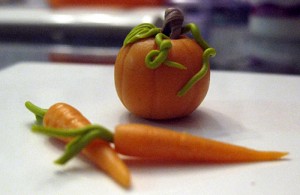 miniature pumpkin from polymer clay